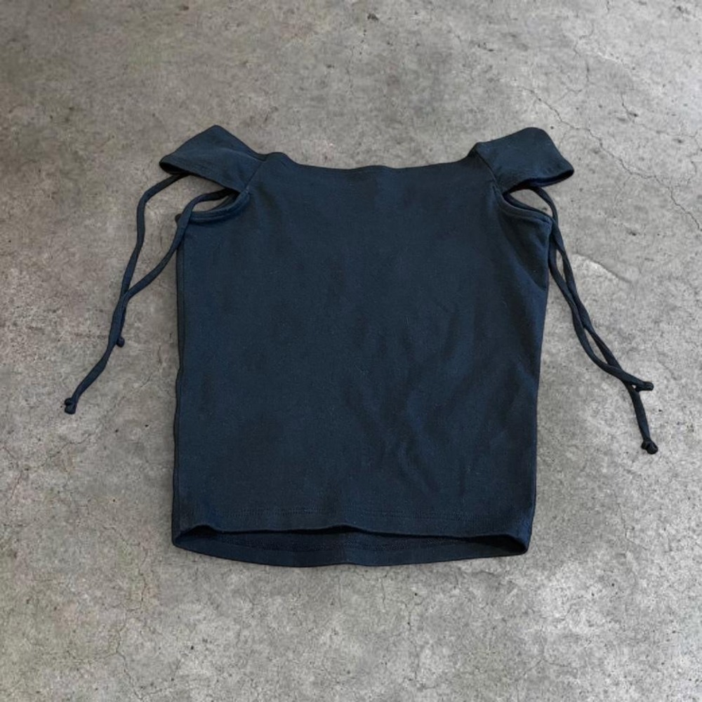 hollister black off shoulder tie top xs - Picture 6 of 6